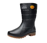 Botas de Lluvia para Mujer Y Hombre Seguridad Verano Antideslizante Tobillo Boots Botines Cuero Sin Cordones Comodas Invierno Puntiagudas