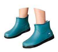 Botas de Lluvia para Mujer Y Hombre Tobillo Caña Corta Deslizamiento Botines Casuales Color Sólido Comodas Wellington Boots Moda