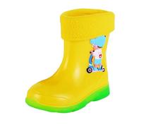 Botas de lluvia para niñas, impermeables, antideslizantes, fáciles de poner para niños y niños, zapatos de barro, para días de lluvia y barro, amarillo, 31 EU