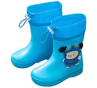 Botas De Lluvia para Niños Animados De Un Grupo De Niños Botas De Lluvia para Bebés Zapatos De Agua Cortos para Niñas En El Jardín De Infantes (Blue 32 Little Kids)