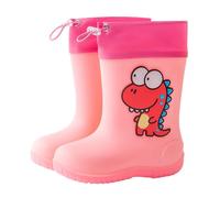 Botas de lluvia para niños, con boca elástica, suela texturizada, antideslizantes, ligeras, cómodas, para estudiantes de primaria, Pink, 28.5 EU