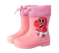 Botas de lluvia para niños, con boca elástica, suela texturizada, no ligeras, cómodas, para estudiantes de primaria, botas de invierno para niños pequeños, Red, 10 UK Child