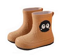 Botas de Lluvia para niños con Boca elástica y Suela Texturizada, Antideslizantes, Ligeras y cómodas, para Estudiantes de Primaria (Brown, 31 Little Child)