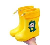 Botas de lluvia para niños Dino Corto Pvc Botas de lluvia impermeables Botas de goma, 04 amarillo claro, 25 EU Estrecho