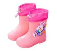 Botas de lluvia para niños Dino Corto Pvc Botas de lluvia impermeables Botas de goma, 05 rosa., 28 EU Estrecho