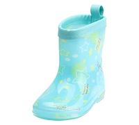Botas de lluvia para niños pequeños, botas de lluvia cortas para niños pequeños, fáciles de poner, azul celeste, 28.5 EU