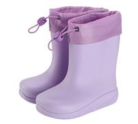 Botas de lluvia para niños, suela de goma robusta, impermeables, antideslizantes, construcción ligera, botas versátiles al aire libre, resistentes, zapatos de goma para edades 2 a 11, 02 Lila, 29.5 EU