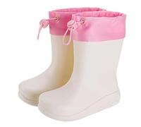 Botas de lluvia para niños, suela de goma robusta, impermeables, antideslizantes, construcción ligera, botas versátiles al aire libre, resistentes, zapatos de goma para edades 2 a 11, 03 blanco., 35