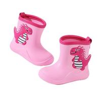 Botas de lluvia para niños y niñas, botas de goma con suela suave, botas impermeables para niños, antideslizantes, de secado rápido, cómodas para guarderías y aventuras al aire libre, Rosa., 16 EU