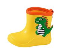Botas de lluvia para niños y niñas: botas de goma con suelas blandas, botas impermeables para niños, antideslizantes, de secado rápido, cómodas para guarderías y aventuras al aire libre, amarillo, 16