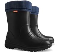 Demar Botas de lluvia ultraligeras para niños y niñas, con forro cálido, botas de agua, gris, 31 EU