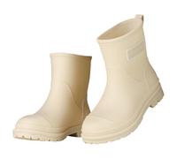 Botas de lluvia unisex, botas de goma largas para pies descalzos, botas occidentales para adultos, botas de lluvia prácticas para jardinería, agricultura, pesca, amarillo, 39 EU