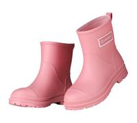 Botas de lluvia unisex, botas de goma largas para pies descalzos, botas occidentales para adultos, botas de lluvia prácticas para jardinería, agricultura, pesca, Rosa., 38 EU