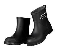 Botas de lluvia unisex, botas de goma largas para pies descalzos, botas occidentales para adultos, botas de lluvia prácticas para jardinería, agricultura, pesca, Negro , 36 EU