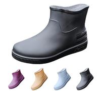 Botas de lluvia Wellington para mujer, ligeras, de EVA, duraderas, cómodas, para exteriores, impermeables, antideslizantes, para lluvia, barro, Black, 39 EU