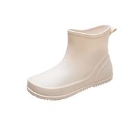 Botas de lluvia Wellington para mujer, ligeras, de EVA, duraderas, cómodas, para exteriores, impermeables, antideslizantes, para lluvia, barro, Beige D, 37.5 EU