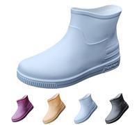 Botas de lluvia Wellington para mujer, ligeras, de EVA, duraderas, cómodas, para exteriores, impermeables, antideslizantes, para lluvia, barro, Blue, 39.5 EU