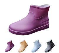 Botas de lluvia Wellington para mujer, ligeras, de EVA, duraderas, cómodas, para exteriores, impermeables, antideslizantes, para lluvia, barro, Purple, 37.5 EU