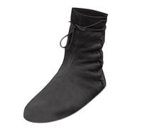 Botas de media pantorrilla para mujer y hombre, rendimiento medieval, retro, estilo retro, estilo literario, color liso, informales, primavera, otoño e invierno, Black, 39.5 EU