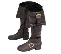 Botas de Media para Hombre Cuero Hebilla Diseño Plegable Cómodas Casuales Duradera (Black, 45)
