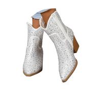 Botas de moda de invierno para mujer con tacones altos y tachuelas, 1 5, 43 EU