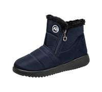 Botas de moda para hombre y mujer, de invierno, resistente al agua, anillo con gancho plano, para mantener calientes botas de nieve cómodas botas medianas botas de tacón alto, Azul 1, 41 EU