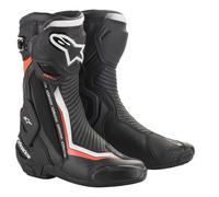 Alpinestars SMX Plus V2 Motocicleta Moto Botas Negro Blanco Rojo Fluo