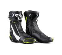 Alpinestars SMX Plus v2 Botas de moto, negro-blanco-amarillo, tamaño 43 para Hombres