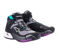 Botas de moto Alpinestars Stella CR-X Drystar para mujer Negro-Gris-Violeta-Turquesa 39
