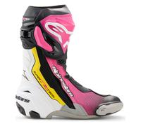 Botas de moto Alpinestars Supertech R Negro Magenta/Blanco/Amarillo42 Negro Magenta,Blanco,Amarillo