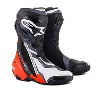 Botas de Moto Alpinestars Supertech R Negro/Rojo Flúor/Blanco/Gris47 Negro,Rojo Flúor,Blanco,Gris