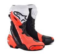 Botas De Moto Alpinestars Supertech R Ventiladas Negro/Blanco/Rojo Flúor45 Negro,Blanco,Rojo Flúor