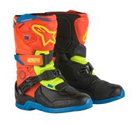 Botas de moto Alpinestars Tech 3S Kids Naranja Fluo-Azul-Amarillo Fluo-Negro para niños 32