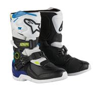 Botas de moto para niños Alpinestars Tech 3S en blanco, negro y azul 33