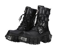 Botas de motocicleta cómodas para otoño e invierno, estilo punk, gótico, hasta la rodilla, con decoración de metal, tacones altos remachados, gris, 43 1/3 EU