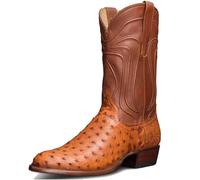 Botas de Motociclismo de Cuero para Hombre,Botas de Trabajo clásicas Antideslizantes,Duraderas y Resistentes a la Intemperie,Botas Occidentales Casuales de Moda,Caqui,38