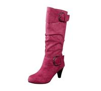 Botas de Mujer 2025 nieve invierno para Tacón Grueso Diseno Elegante altas hasta la rodilla Bota Estilo Western Ideales Otono