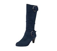 Botas de Mujer 2025 nieve invierno para Tacón Grueso Diseno Elegante altas hasta la rodilla Bota Estilo Western Ideales Otono