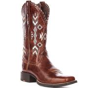 Botas De Mujer Ariat Round Up Skyler De Punta Cuadrada Ancha En Tan EU 36-42