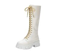 Botas de Mujer con Suela Gruesa y Recta, Redondas, cálidas y de Color, para otoño, Ideales para Diario y Tiempo Libre en Clima frío, Antideslizantes y acogedoras_3