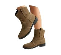 Botas de mujer con tacón, botines de plataforma para mujer, tacón pequeño, botas de trekking, cómodas, botas de equitación, medias botas de transición, botas cortas de caña corta, caqui, 37