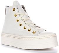 Botas De Mujer Converse A07204C Modern Lift Platform Blanco Oro UK 3-8