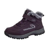 Botas de mujer de invierno de algodón de gran tamaño, zapatos de paseo cálidas y antideslizantes, botas de nieve de exterior de felpa gruesa botas 43, violeta, 39 EU