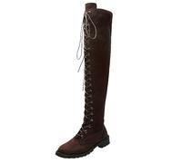 Botas de mujer otoño invierno moda botas con cremallera botas largas puntiagudas zapatos de caña larga monocolor botas occidentales cómodas básicas de verano botas de mujer, café, 39 EU