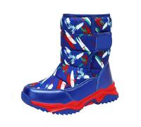 Botas de nieve con forro polar para niños, cálidas, antideslizantes, impermeables, acolchadas, a media pantorrilla, para caminar, senderismo, zapatillas térmicas acolchadas, Red, 30 EU