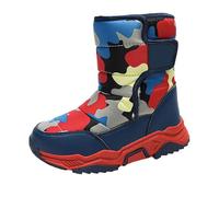 Botas de nieve de camuflaje para niños, botas de esquí con forro polar para invierno, antideslizantes, a media pantorrilla, acolchadas, cálidas, para caminar, senderismo, hot pink, 36 EU