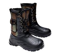 Botas de nieve de invierno para hombre, con cordones, impermeables, retro, con forro térmico, a media pantorrilla, con bolsillo, para senderismo, pasear al perro, Green, 39 2/3 EU