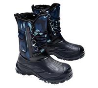 Botas de nieve de invierno para hombre, con cordones, impermeables, retro, con forro térmico, a media pantorrilla, con bolsillo, para senderismo, pasear al perro, Blue, 39 2/3 EU