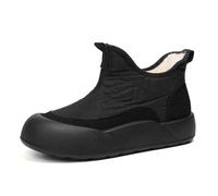 Botas de nieve forradas a la moda para comodidad y estilo, diseño Slip-on con calor y suela gruesa, perfectas para las aventuras de invierno., Negro , 38 EU