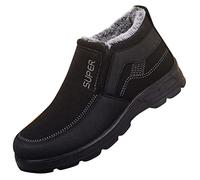 Botas de Nieve Hombre Moda Casual Otoño Ligeras, Casuales Zapatos Planos Botas Planas al Aire Libre Zapatos Sueltos cálidas, cómodas, Moda construcción de Ajuste Ancho Color sólido para días fríos